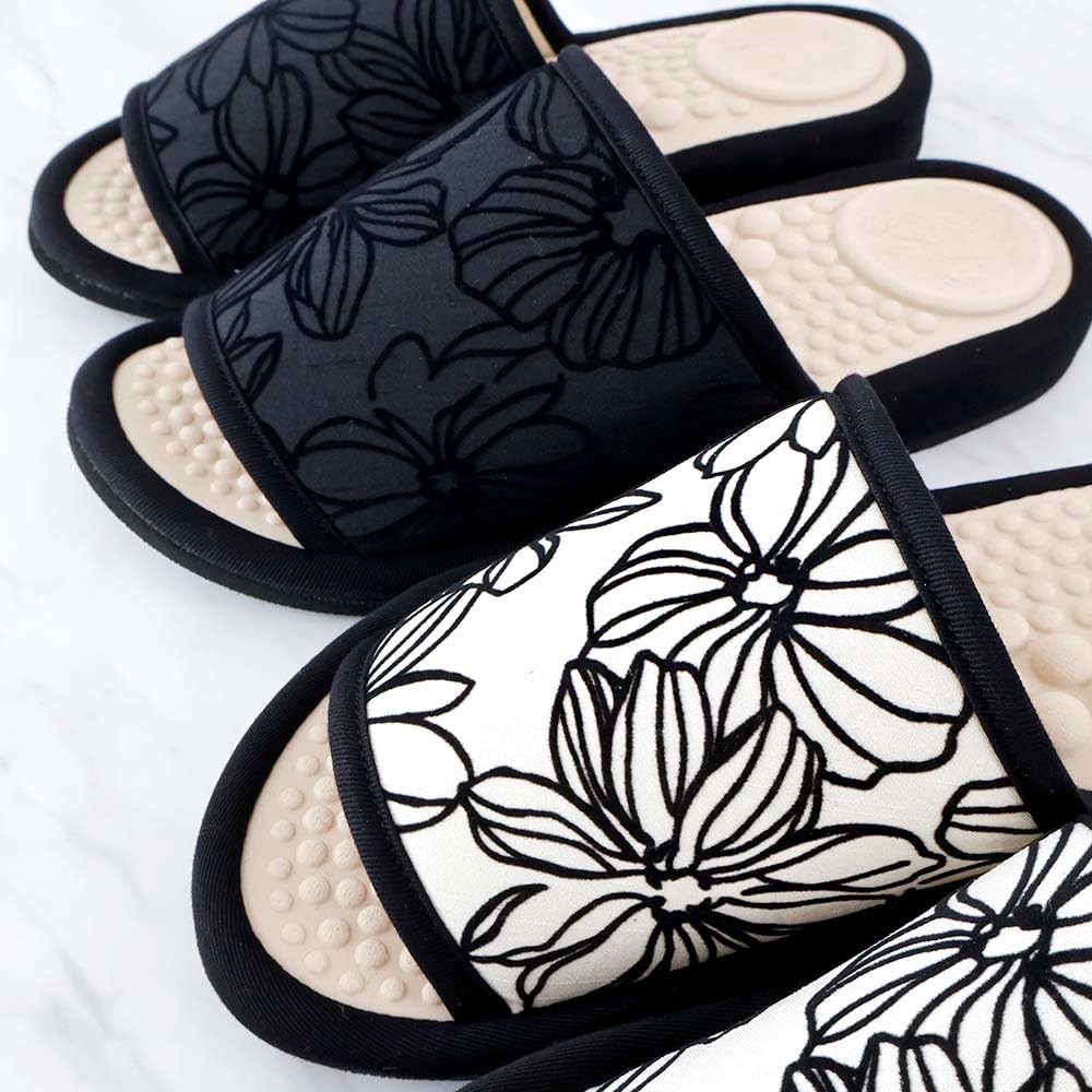 Health Salad Flocked Made In Health Slippers Japanese Shoe Sandals, Bowl, Flower, Japan, Women's (White, Sizes, Adult, Alphabet, Medium)