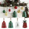 Holiday Door Hanging Ornaments Vintage Metal Bell Christmas Ornament, Large Iron with Tree Pendant Hollow Carved Pattern for Door, Garland,