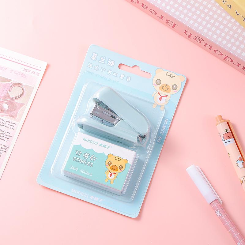 1 Stück Morandi Farbe Mini Hefter Student süß kleiner Hefter Bürobedarf Handhefter Set