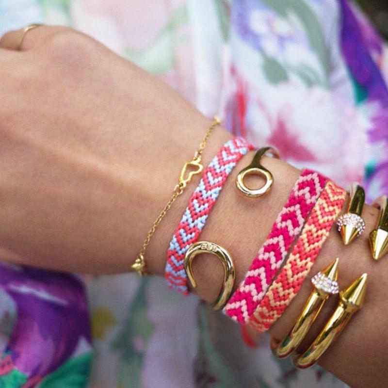 Heart Friendship Bracelets Pinky Promise Pink Best Friends Distance Matching Bracelet for Women Girl Valentine Couple Family