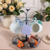 Multi Tiers Rotating Cup Shelf Iron Construction Vertical Stackable Design Coffee Mug Storage Solution
