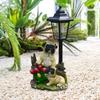 Patio Dog Figurine, Light Sculpture Made of Resin for The