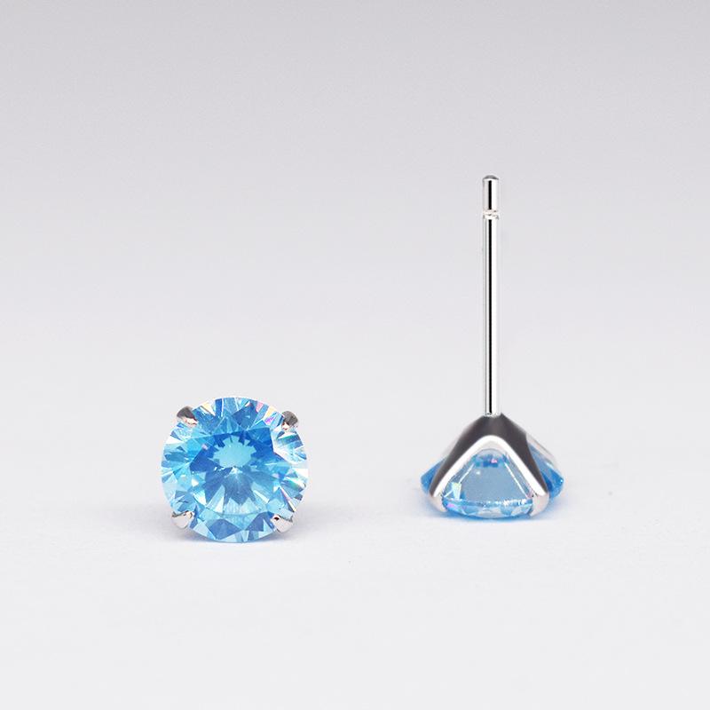 925 Sterling Silver Zircon Birthstone Earrings for Women – Simple Crystal Design