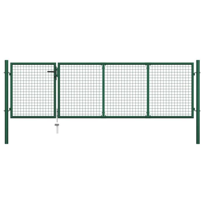 VidaXL Steel Gate 350x100 Cm Green