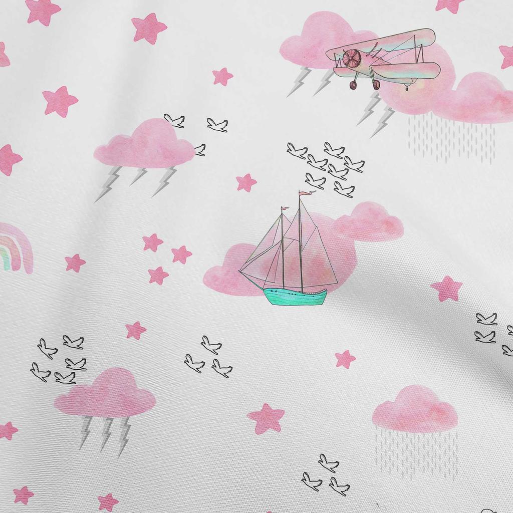 oneOone Cotton Flex Light Gray Fabric Kids Craft Projects Decor Fabric Printed By The Yard 40 Inch