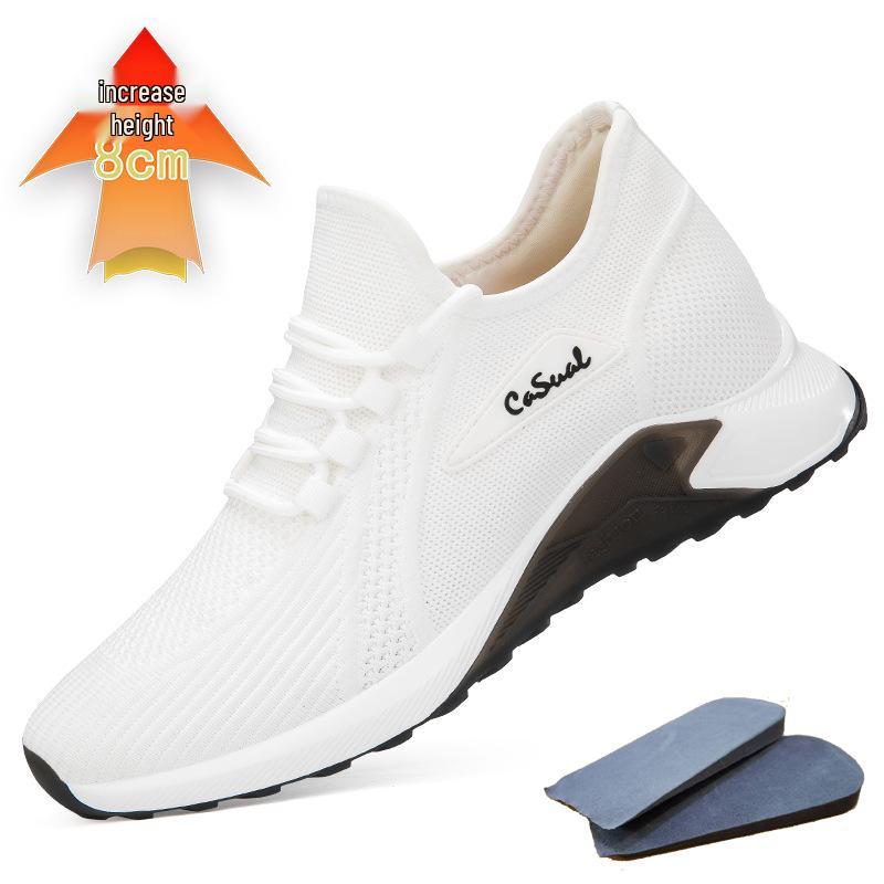 Summer Men s Breathable Height-Increasing Knit Mesh Casual Sports Shoes 43