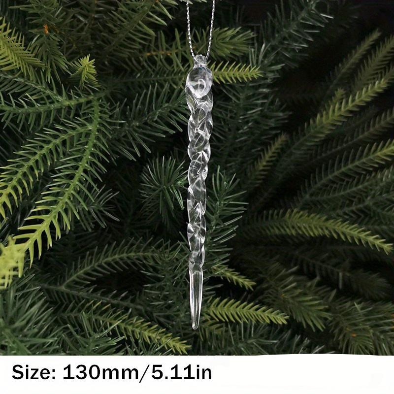 12 ks třpytivých akrylových rampouchů - Všestranné vánoční ozdoby pro sváteční a zimní večírky, Nevyžaduje baterie, Vánoční dekorace