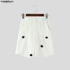 INCERUN Summer Men Zip-up Waist Flowers Casual Loose Shorts Half Pants