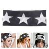 Gestricktes Stirnband mit Sternmuster für Damen Elastisches Bandeau Sportliches Stirnband Schweißabsorbierend Rutschfest Dehnbar Trainings-Haarband