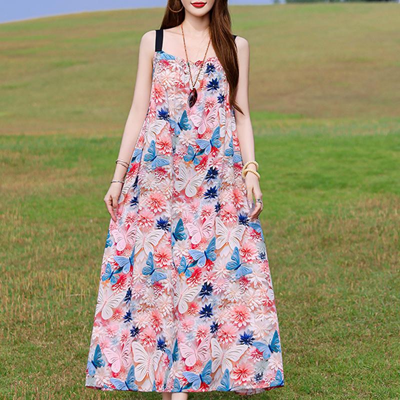Elegant Women's Long Dresses Summer Vintage Clothes Casual Summer Dress