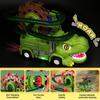 Cool 2-in-1 Dinosaur Electric Slide Track Car Toy - Music & Lights Dino Truck, Auto Obstacle Avoidance Children Gift for Holiday