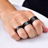 Vnox 6/8/11,5mm Breite Offener Verstellbarer Ring für Herren, Klassisch Basic Punk Stil Wasserdicht Nie Verblassend Edelstahl Fingerring