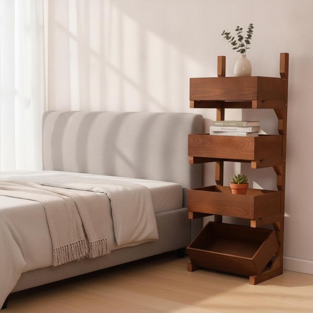 Storage Rack with Slanted Bins Open-Front Toy Shelf Space-Saving