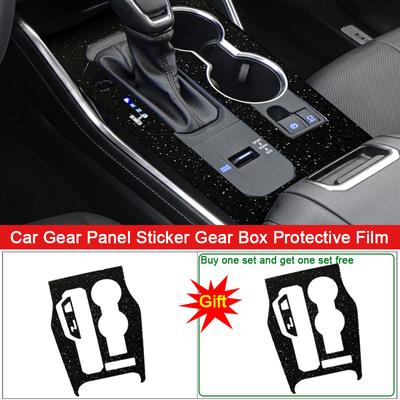 Car Interior Sticker For Toyota Highlander Kluger XU70 2020-2023 Car Gear Panel Sticker Gear Box Protective Film Carbon Black