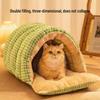 Thickened Winter Pet Bed: Semi-Enclosed Warm House for Cats & Small Dogs