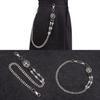 Punk Metal Skull Cross Pendant Belt Chain For Men And Women