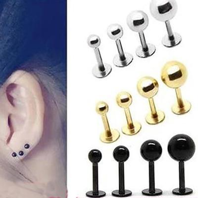 Pendientes de botón Simples Fáciles de combinar Forma de Barra de Acero de Titanio Hélice Tragus
