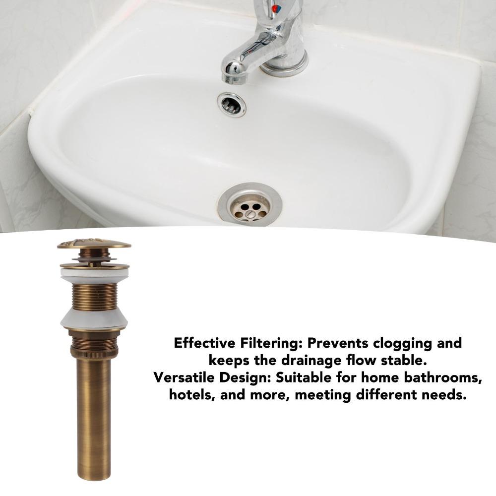 Quick Drainage Drain Stopper Push Bounce Vessel Sink Drain Vintage Sink Drain Bathroom