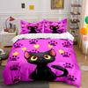 "Cartoon Cat Themed Gift Set" Multiple Sizes Kid's and Adults' Bedroom Exquisite 3PC Bedding Set Gift