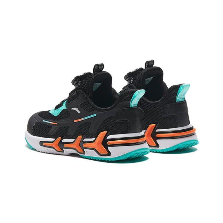 Anta Kids Bow Speed Comfortable Shock Absorbing Durable Low Top Running Shoes Kids sneaker Black Orange 312339908-4