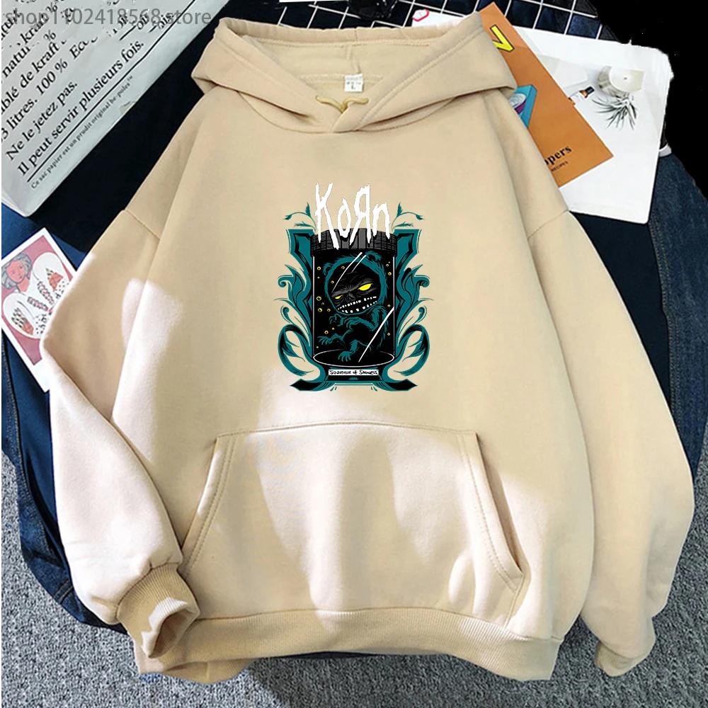 Korn Band Hoodie Niedlich Winter Damen Sweatwear Langärmlig Paar Weich Ästhetisch Herren Kleidung Aufdruck Grafik Hoodies Passform