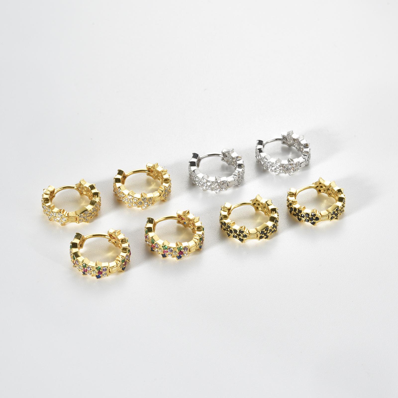 ANDYWEN серьги-кольца из стерлингового серебра 925 пробы со звездами — фото 6