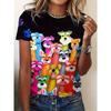 Summer New Women's 3D Digital Print T-shirt Loose Casual Round Neck Short-sleeved Creative Animal Print Top Y2K Streetwear