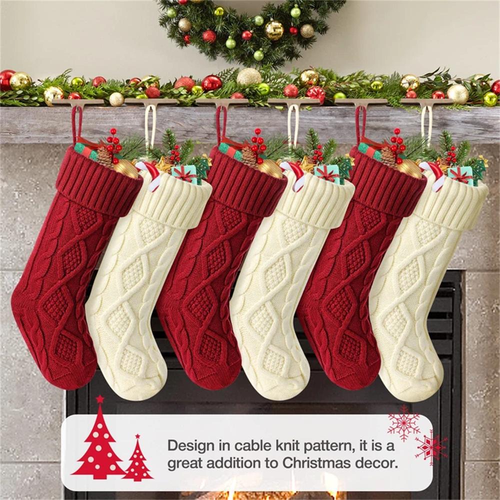1PC Christmas Stockings For Kids Large Size Cable Knit Stocking Christmas Decorations For Family Party