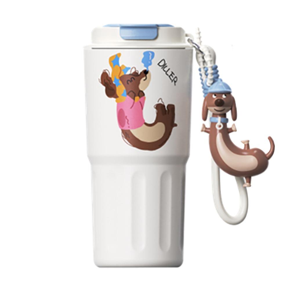 

600 мл Изолированная Термокружка Большой Вместимости Кофейная Чашка Мультяшный Вакуумный Фляга Для Улицы Sausage Dog