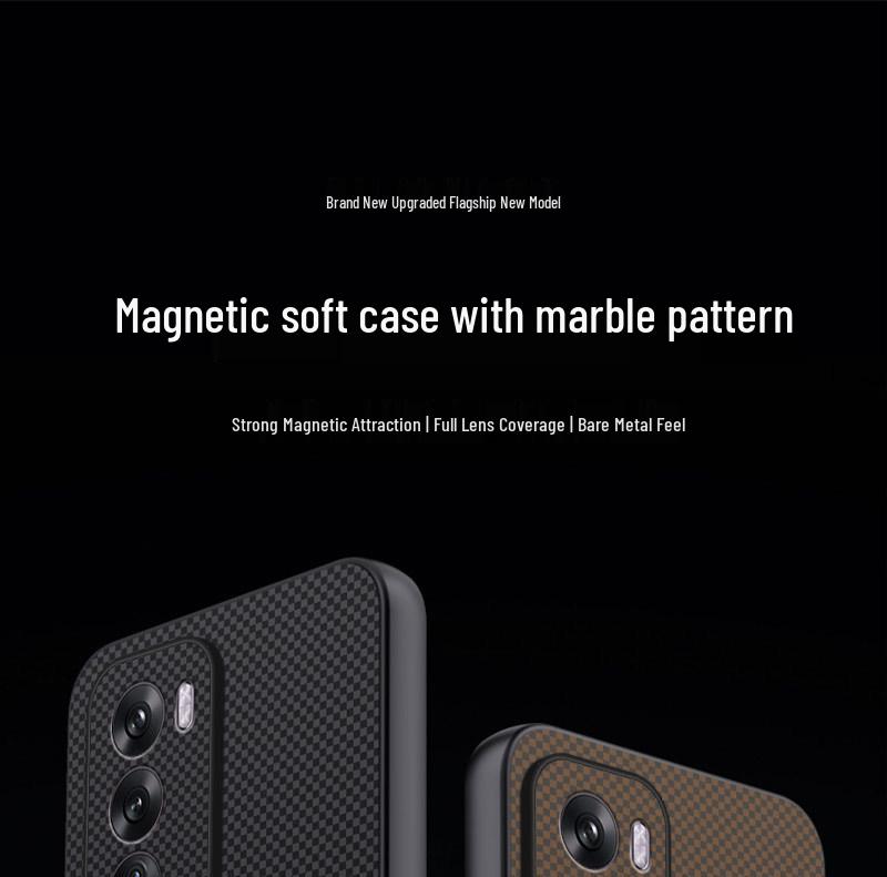 OPPO Reno 12/12Pro Magnetyczne Etui na Telefon z Ochroną przed Upadkiem, Pełne Pokrycie, z Modną Teksturą