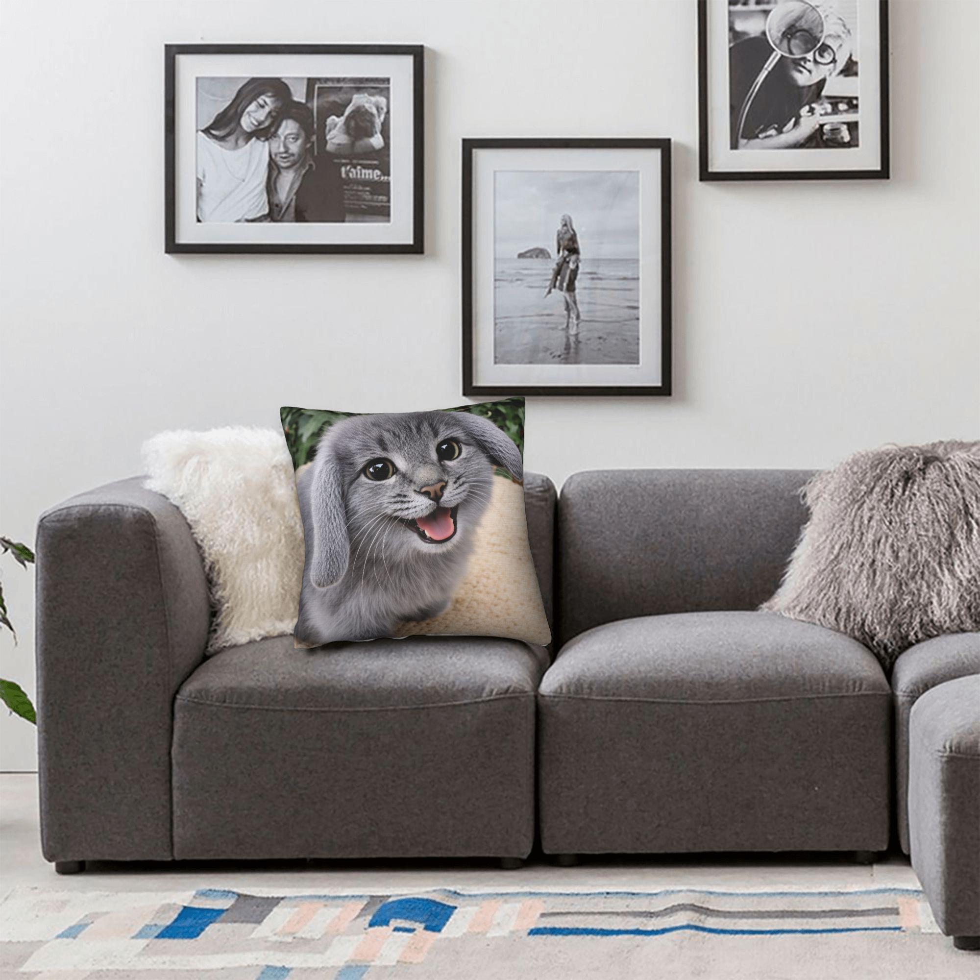 Shunika Chen Unisex Cat Memes Funny Meme Print Pillow Case Soft Pillow Cover Kawaii Cushion Cover For Sofa Bedroom Home Decor