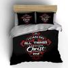 Christian Quote Cross Design Bedding Duvet Cover Set Duvet Cover Pillowcases  (1*Duvet Cover 2*Pillowcases, without duvet insert)