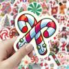 60PCS Cartoon Cute Merry Christmas Jingle Bells Graffiti Stickers for Bicycle Hand Account Pencil Case Decals