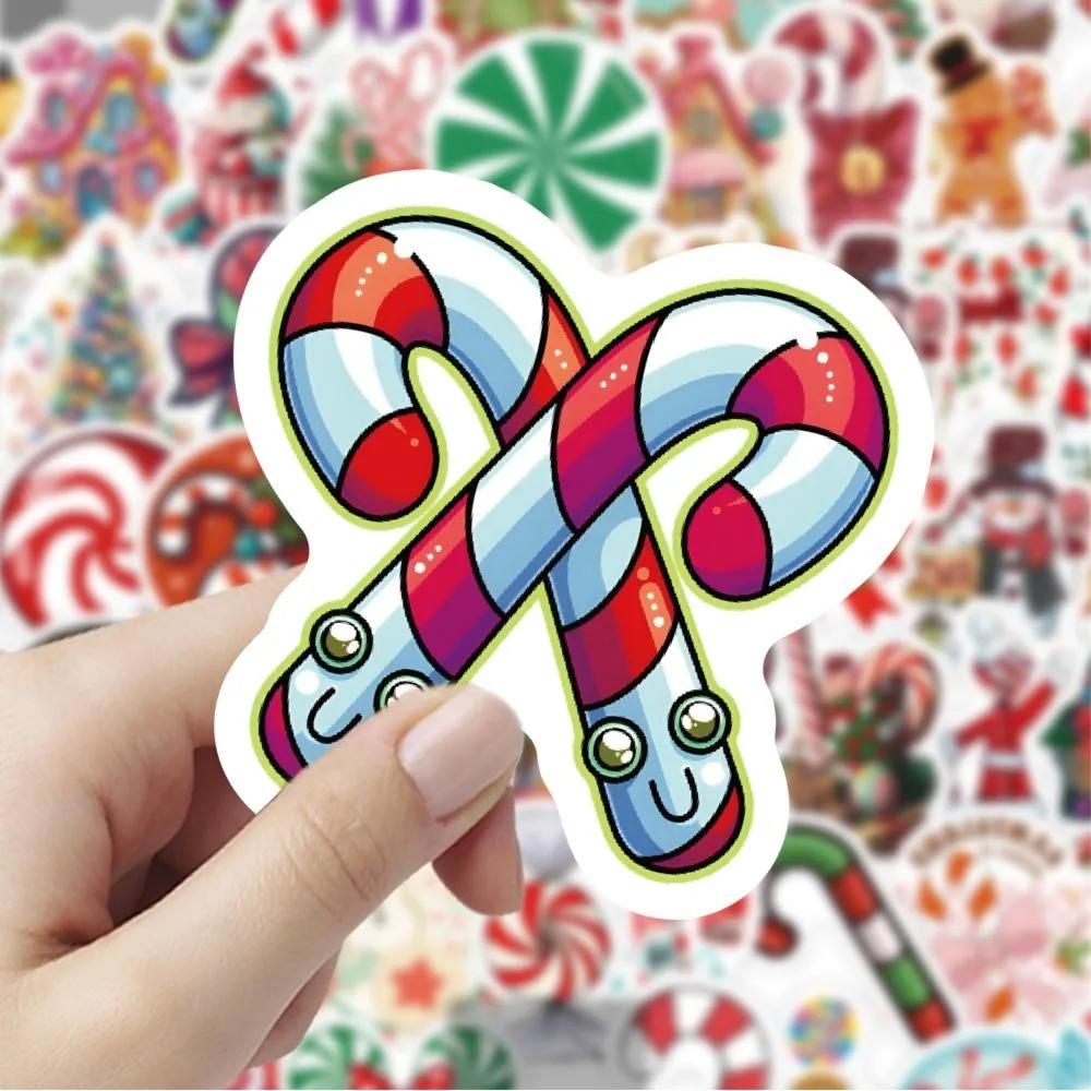 60PCS Cartoon Cute Merry Christmas Jingle Bells Graffiti Stickers for Bicycle Hand Account Pencil Case Decals