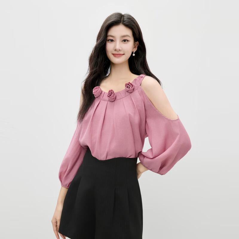Qiusuiyiren Disk Flower Halter Neck Blouse S