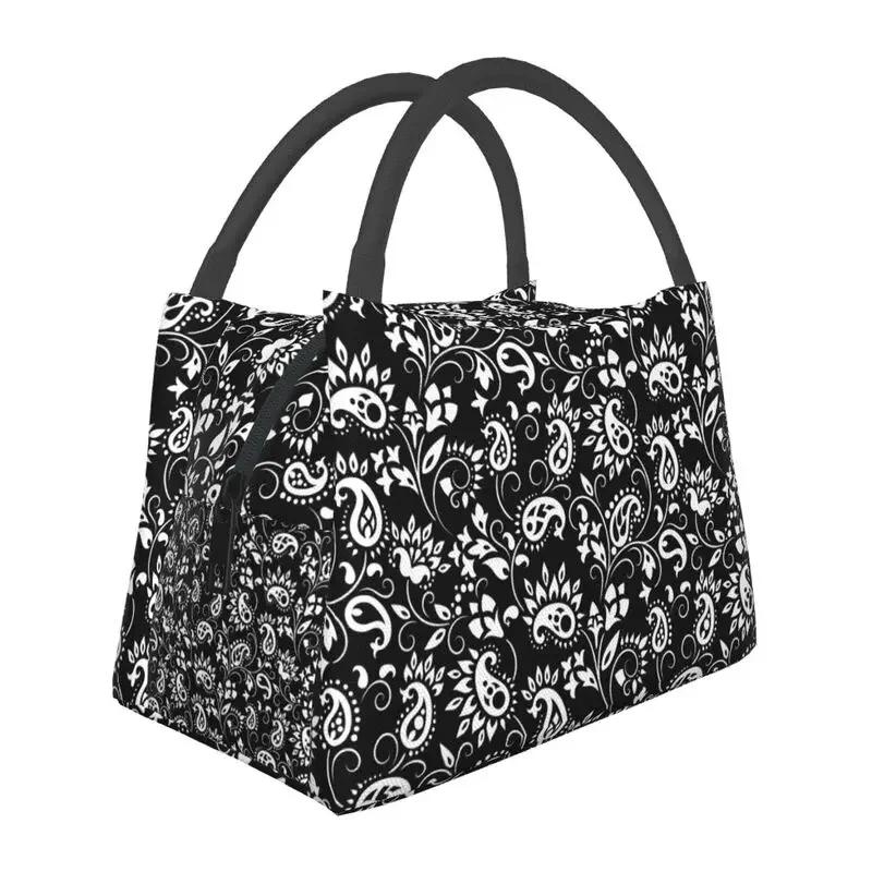 Geantă de prânz personalizată clasică Paisley cu model de bandană pentru femei, răcitor termic, cutie de prânz izolată pentru picnic, camping, muncă, călătorii