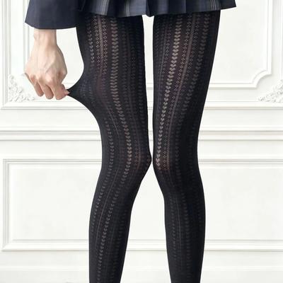 Gestrickte gerippte Strumpfhose Damen Sexy Verdickte Strümpfe Schwarz gestreifte Spitzenstrumpfhose Für Damen Skinny Leggings Strumpfhose Neu