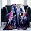 Cozy Elephant Theme Flannel Blanket - Soft, Warm and Lightweight for Sofa, Bed, Travel and Camping Halloween Christmas