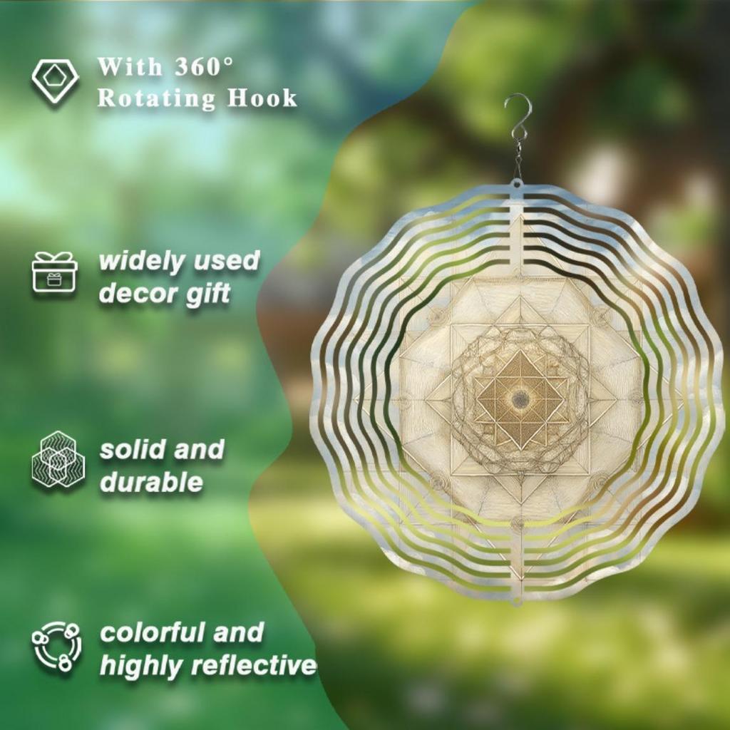 Metal Wind Spinner Geometric Hanging Wind Chime for Outdoor Garden Patio Decor No Batteries Needed All Season Wind Catcher Decorations