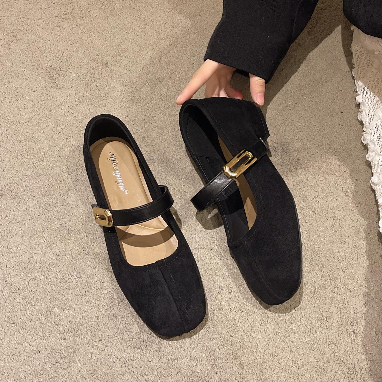 

Leopard print light mouth thick heel single shoes women s autumn and winter retro square head one-word buckle thick heel versatile grandma shoes 40 чорний