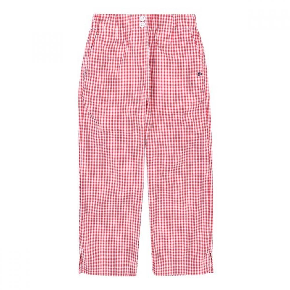 The Coffee Bean   Tea Leaf Red Check Straight Pants Bz22pt02rd