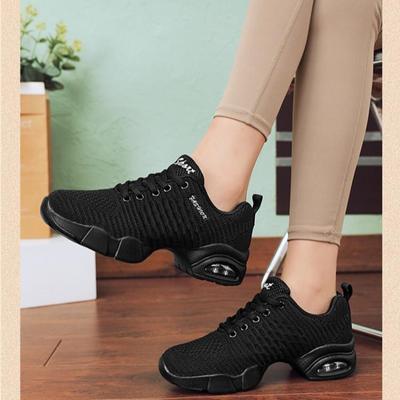 Damen Tanzschuhe Weiß Sport Tanzschuhe Weiche Sohle Mesh Jazz Schuhe