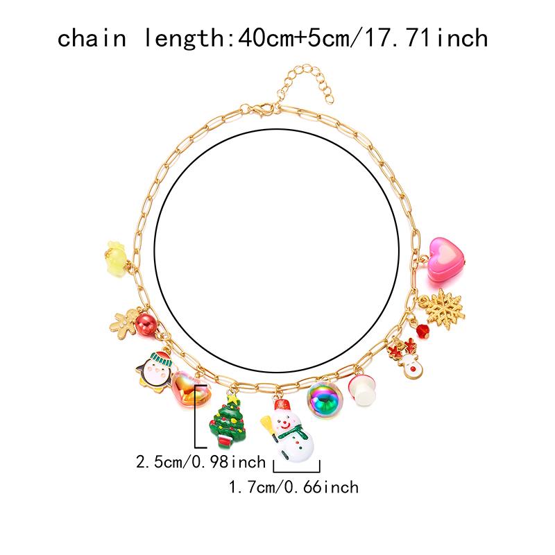 Julgransklockor Hänge Armband För Kvinnor Trendiga Älgar Snöflingor Gåvor Käpp Stjärna Zirkon Kedja Festival Party Smycken Gåva