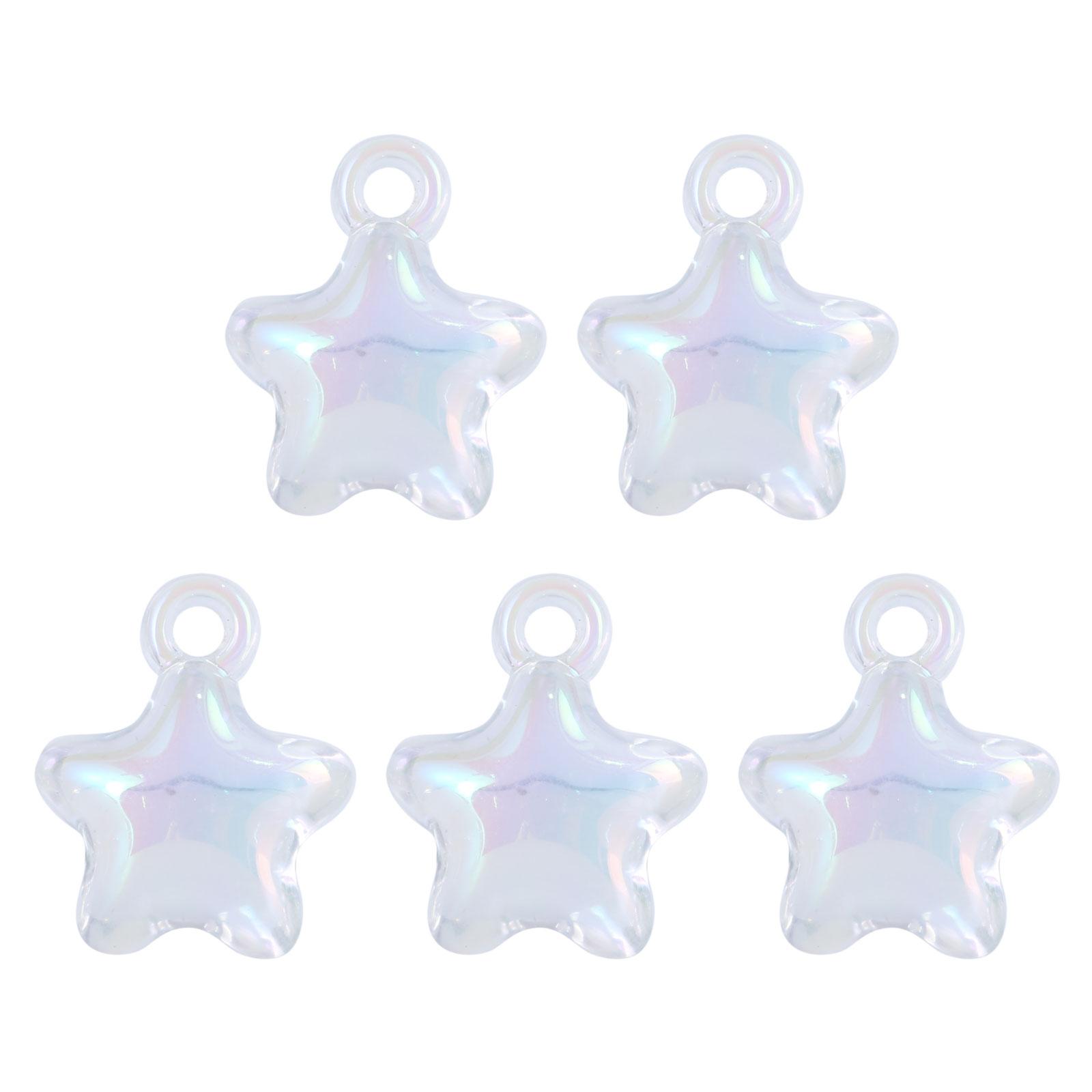 

5 шт. гладкие пентаграммы брелок модные акриловые звездные подвески с отверстием идеальный шарм кулон для ювелирных изделий ремесла