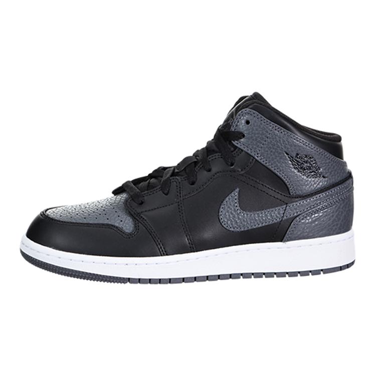 Jordan 1 Retro Mid GS Black Dark Grey 554725-041