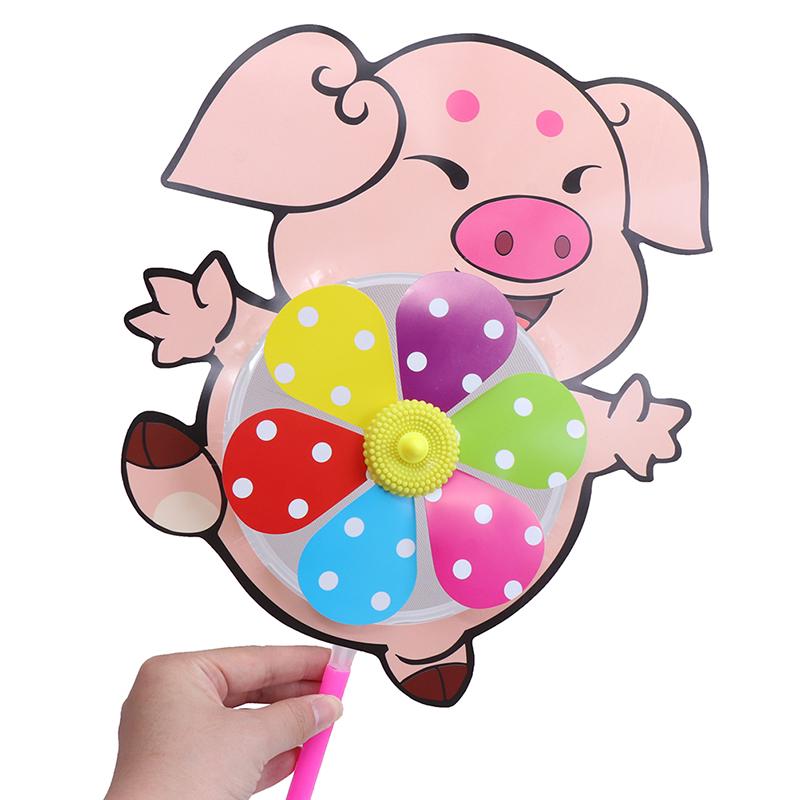 Lovely Cartoon Handmade Windmill Wind Spinner Kids Toys Yard Garden Decor