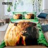 Highland Cow Duvet Cover King Sunflower Black Cattle Bedding Set Microfiber Farm Animal Cow Western Farmhouse Cattle Quilt Cover