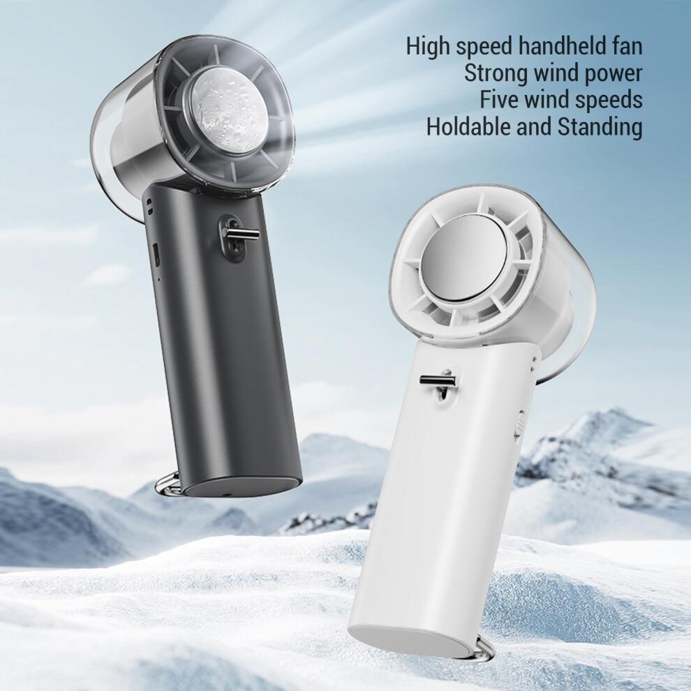 Rechargeable Portable Handheld Fan 5-Speed, 3600mAh, 162mm White