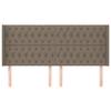 VidaXL Headboard with Ears Taupe 203x16x118-128 Cm Fabric3119942