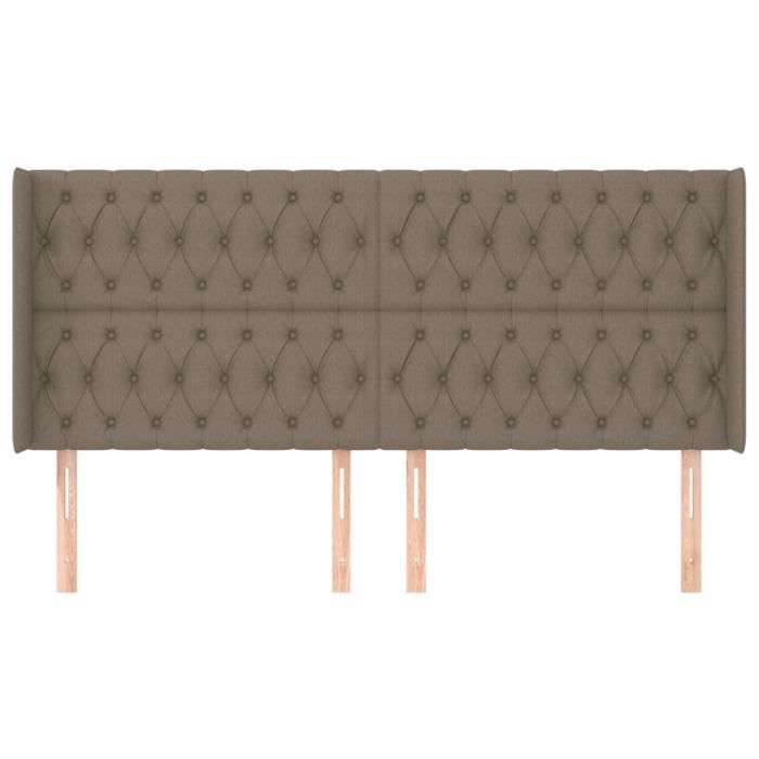 VidaXL Headboard with Ears Taupe 203x16x118-128 Cm Fabric3119942